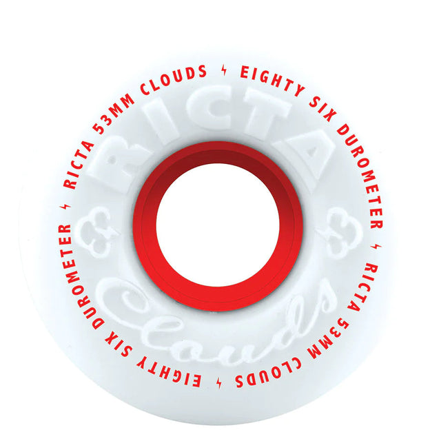 RICTA Clouds Red 86A 53mm Skateboard Wheels Skateboard Wheels Ricta 