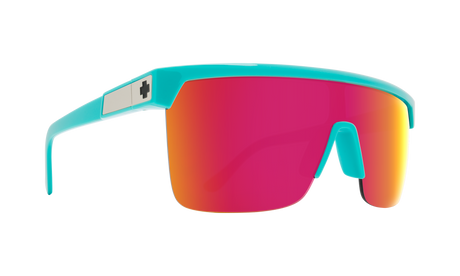 SPY Flynn 5050 Teal - HD Plus Grey Green With Pink Spectra Mirror Sunglasses