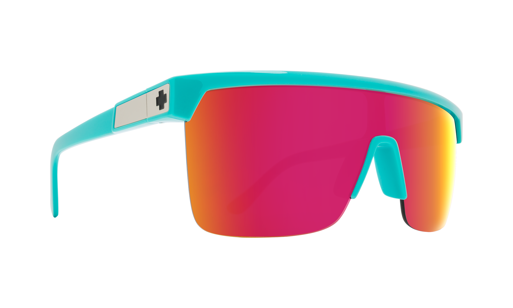 SPY Flynn 5050 Teal - HD Plus Grey Green With Pink Spectra Mirror Sunglasses