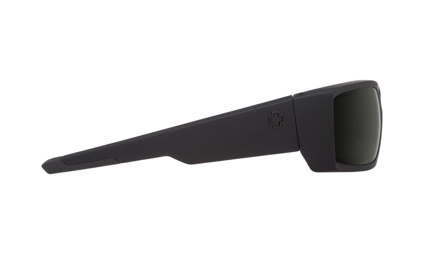 SPY General Soft Matte Black - HD Plus Grey Green Sunglasses