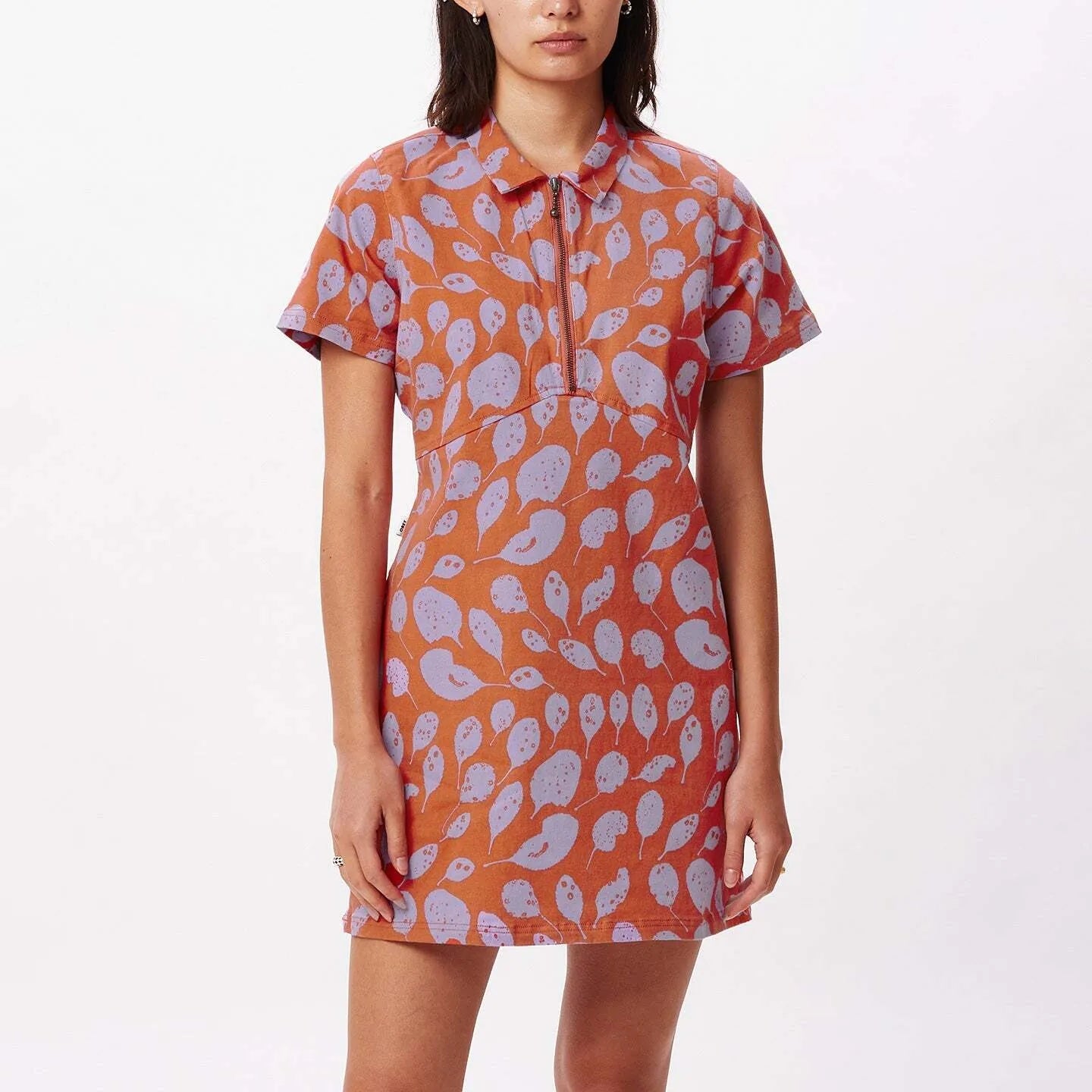 OBEY Leaves Work Dress Women's Ginger Biscuit Multi Women's Dresses Obey 
