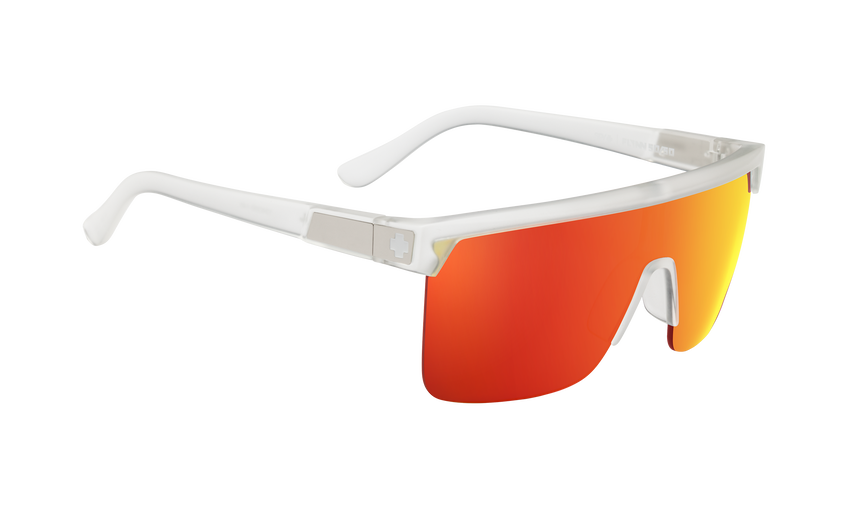 SPY Flynn 5050 Matte Crystal - HD Plus Grey Green w/ Red Spectra Mirror Sunglasses