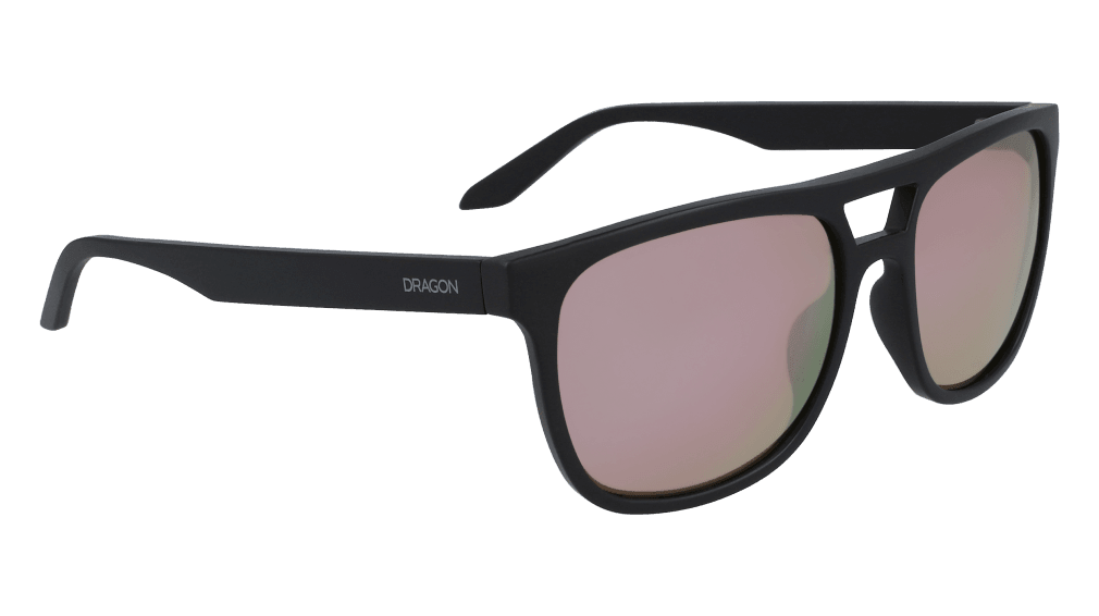 DRAGON Cove Matte Black - Lumalens Rose Gold Ion Sunglasses Sunglasses Dragon 