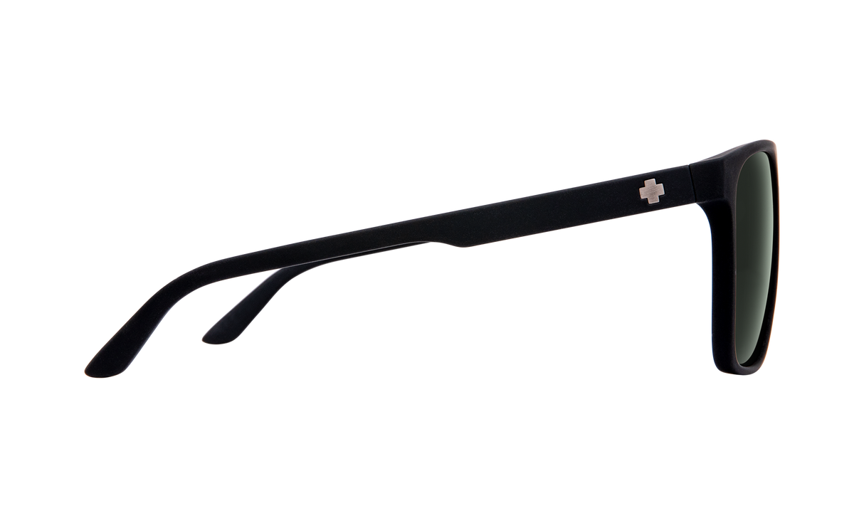 SPY Czar Soft Matte Black - HD Plus Grey Green Sunglasses