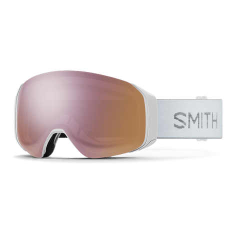 SMITH 4D Mag S White Chunky Knit - ChromaPop Everyday Gold Mirror + ChromaPop Storm Rose Flash Snow Goggle Snow Goggles Smith 