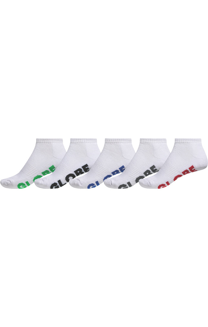 GLOBE Stealth Ankle Socks 5 Pack White