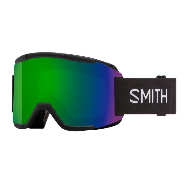 SMITH Squad Black - ChromaPop Sun Green Mirror + Yellow Snow Goggle