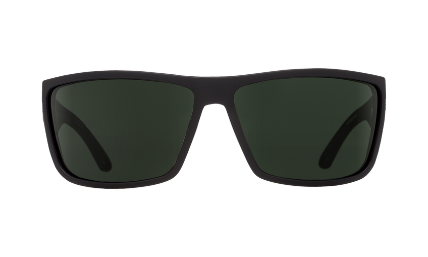SPY Rocky Matte Black - HD Plus Grey Green Polarized Sunglasses