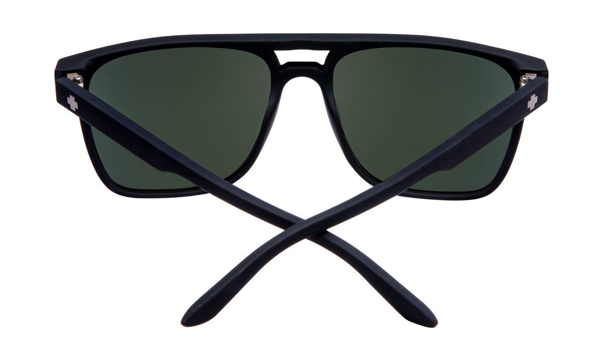 SPY Czar Soft Matte Black - HD Plus Grey Green Sunglasses