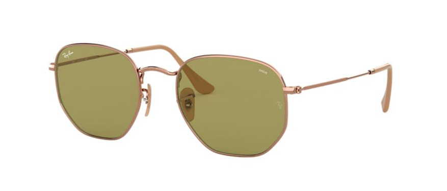 RAY BAN Hexagonal Washed Evolve 54 Bronze Copper Green Photochromic Freeride Boardshop