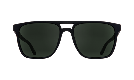 SPY Czar Soft Matte Black - HD Plus Grey Green Sunglasses