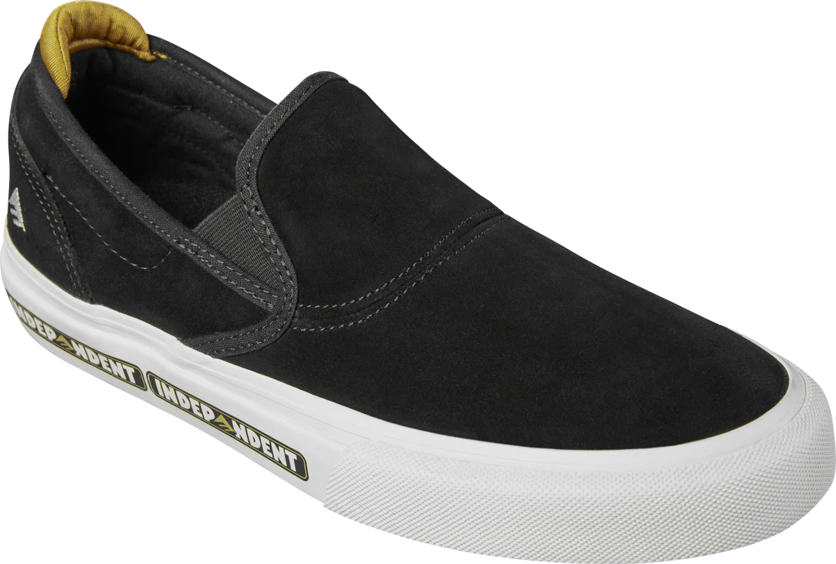 EMERICA Wino G6 Slip On X Independent Shoes Black Men's Skate Shoes Emerica 
