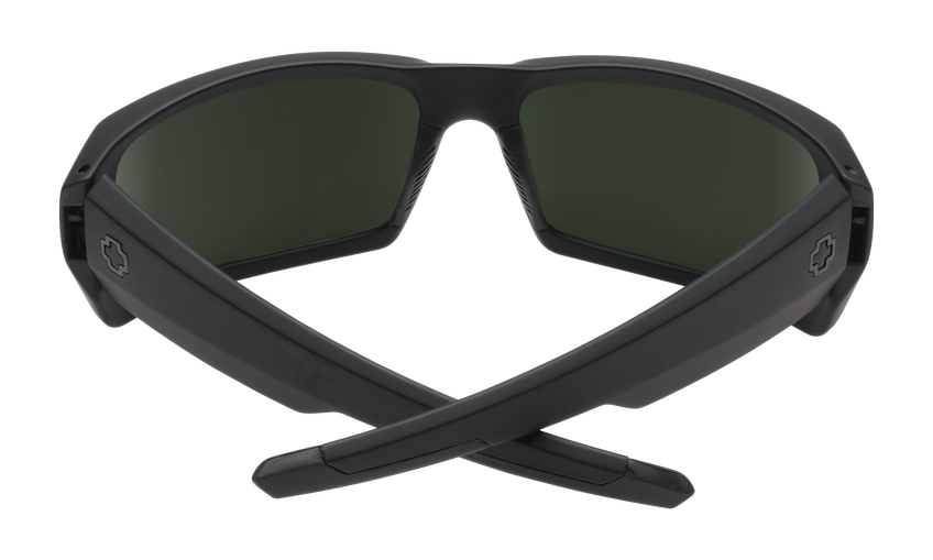 SPY General Soft Matte Black - HD Plus Grey Green Sunglasses