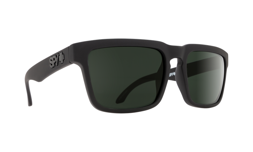 SPY Helm Soft Matte Black - HD Plus Grey Green Sunglasses