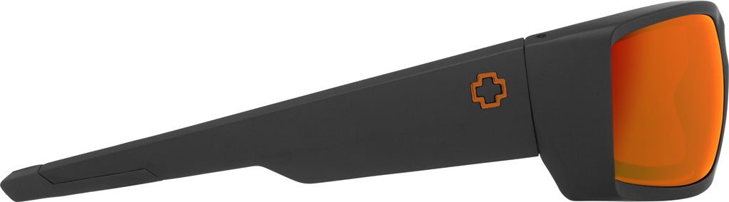 SPY General Dale Jr Matte Black - HD Plus Grey Green With Orange Spectra Mirror Sunglasses