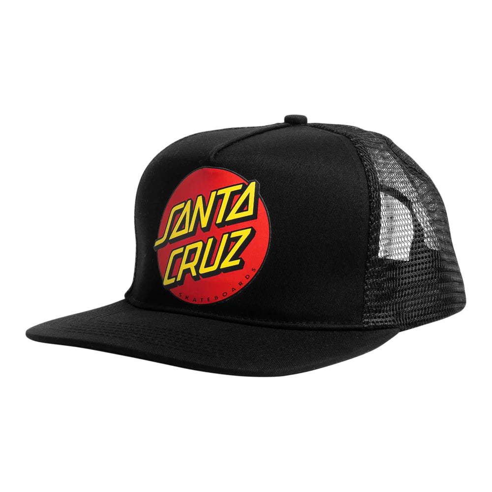 SANTA CRUZ Classic Dot Trucker Hat Black Men's Hats Santa Cruz 