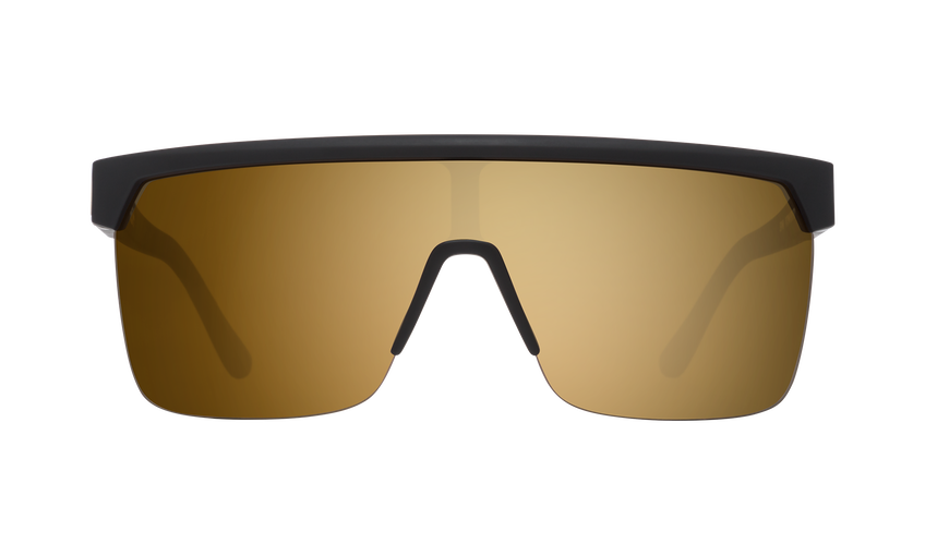 SPY Flynn 5050 Matte Black Gold - HD Plus Bronze With Gold Spectra Mirror Sunglasses