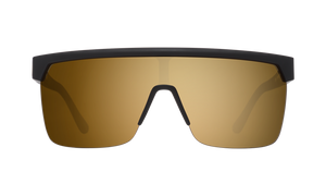 SPY Flynn 5050 Matte Black Gold - HD Plus Bronze With Gold Spectra Mirror Sunglasses