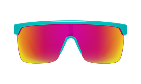 SPY Flynn 5050 Teal - HD Plus Grey Green With Pink Spectra Mirror Sunglasses