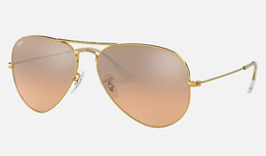 RAY-BAN Aviator Gradient Gold - Silver/Pink Mirror Sunglasses Sunglasses Ray-Ban 