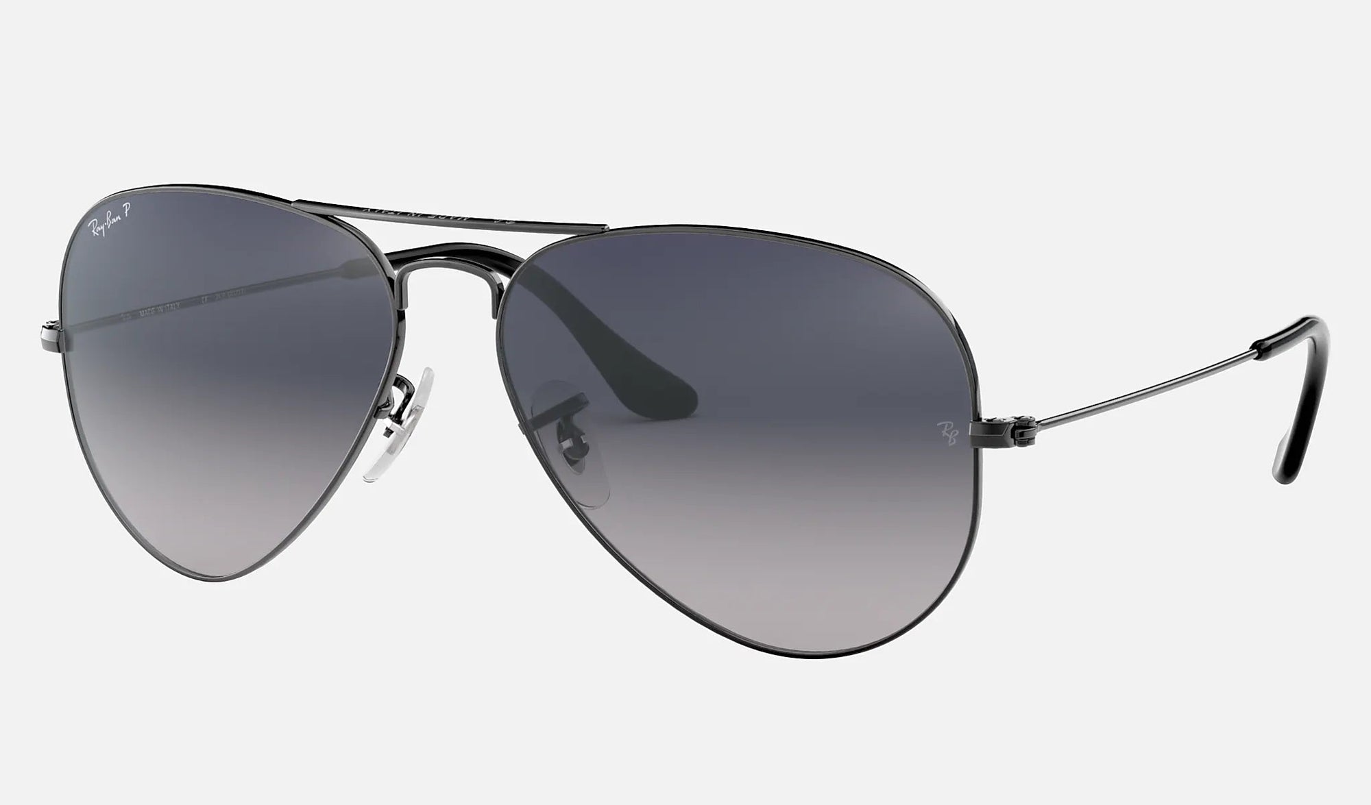 RAY-BAN Aviator Gradient Gunmetal - Blue/Grey Gradient Polarized Sunglasses Sunglasses Ray-Ban 