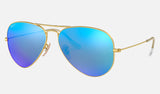 RAY-BAN Aviator Flash Gold - Blue Mirror Polarized Sunglasses Sunglasses Ray-Ban 