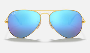 RAY-BAN Aviator Flash Gold - Blue Mirror Polarized Sunglasses Sunglasses Ray-Ban 