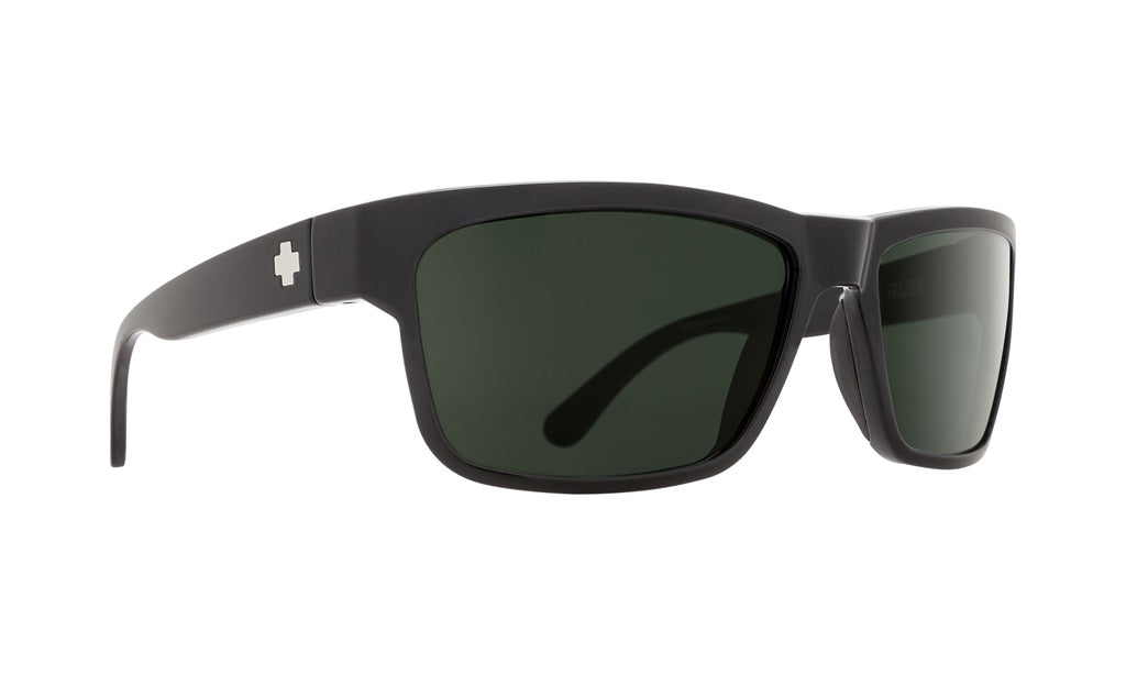 SPY Frazier Black - Happy Grey Green Polarized Sunglasses
