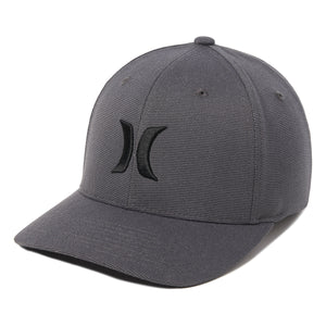HURLEY Black Textures Flex-Fit Hat Black/Grey Men's Baseball Hats Hurley S/M 