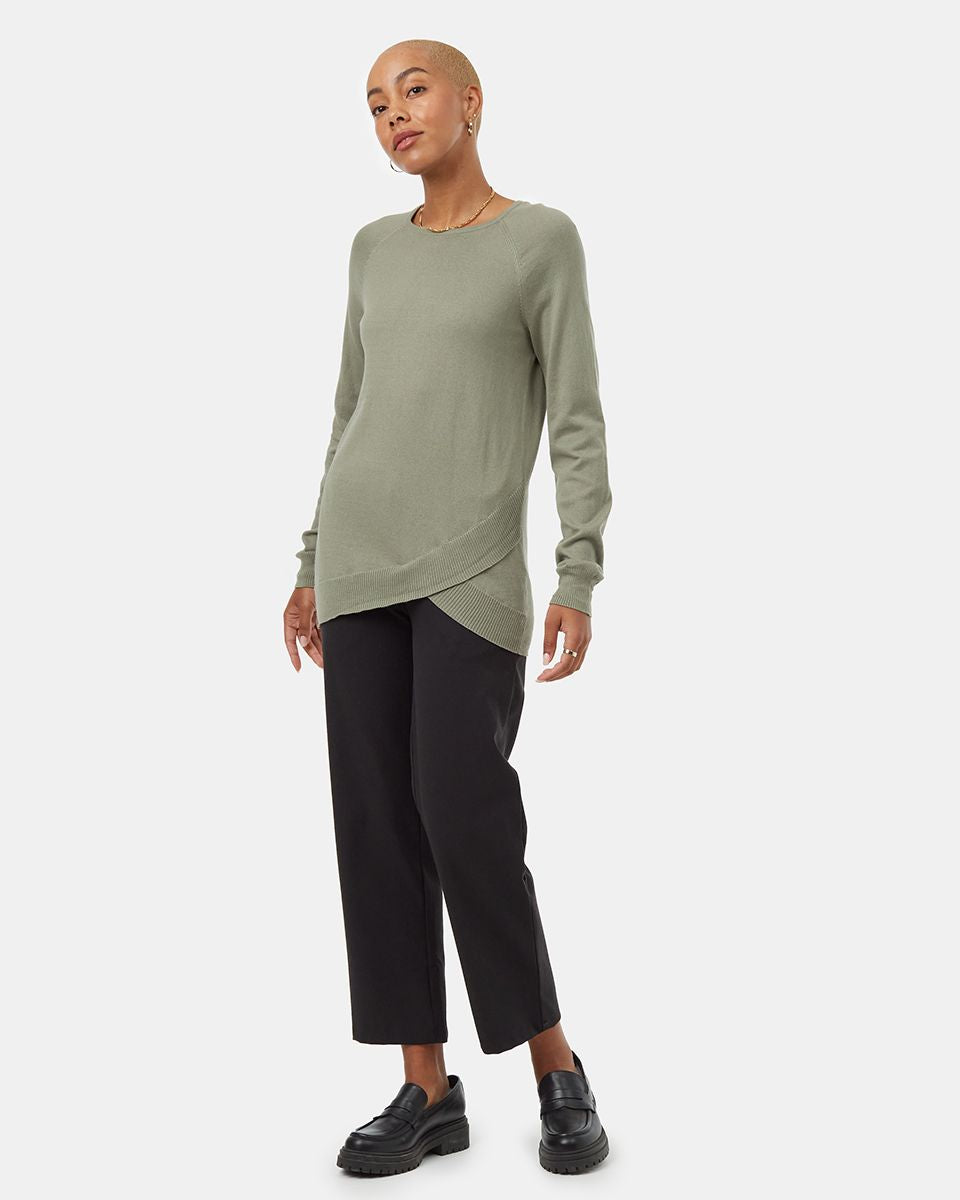 TENTREE Women's Highline Cotton Acre Sweater Agave Green Women's Sweaters Tentree 