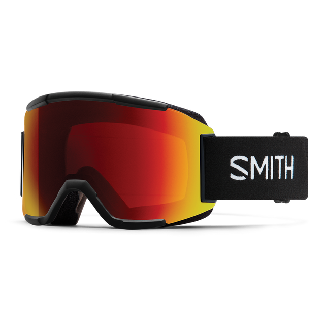 SMITH Squad Black - ChromaPop Sun Red Mirror + Yellow Snow Goggle