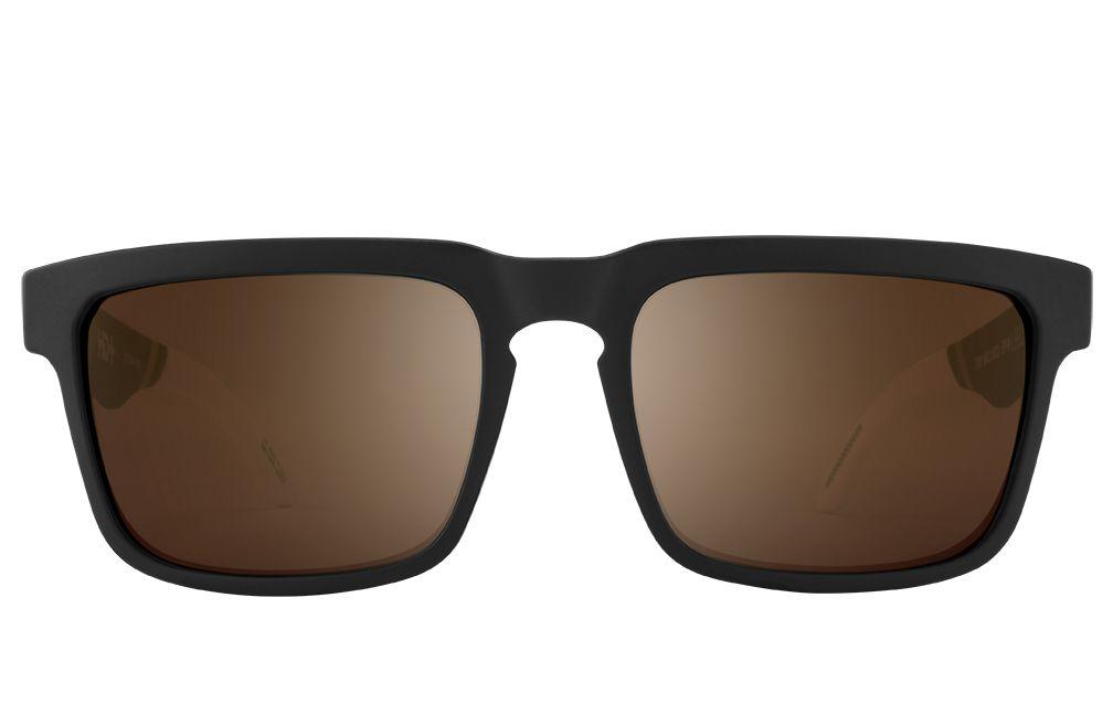 SPY + Tom Wallisch Matte Black - Happy Bronze With Gold Spectra Mirror Sunglasses Sunglasses Spy 