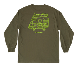 AUTUMN Home Long Sleeve T-Shirt Army Green Men's Long Sleeve T-Shirts Autumn 