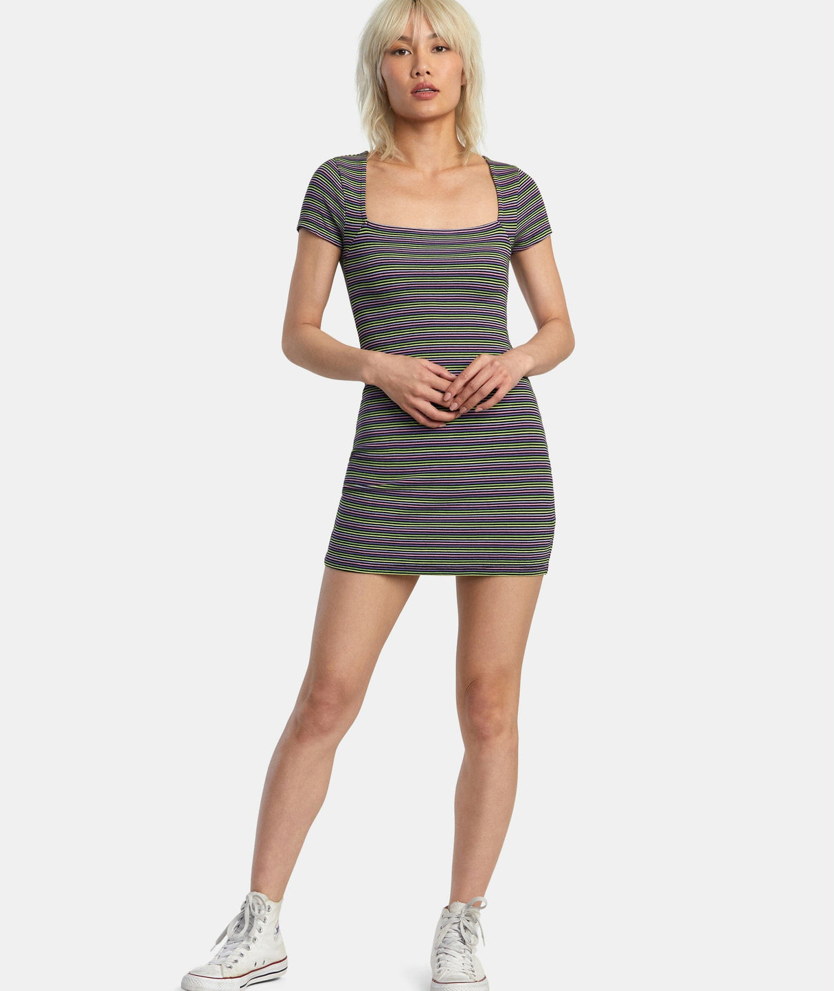 RVCA Women's Partition Mini Rib Knit Dress RVCA Black Women's Dresses RVCA 