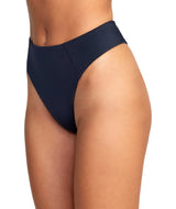 RVCA Women's Solid High Rise Cheeky Bikini Bottoms Black Women's Bikini Bottoms RVCA 
