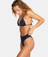 RVCA Women's Solid High Rise Cheeky Bikini Bottoms Black Women's Bikini Bottoms RVCA 