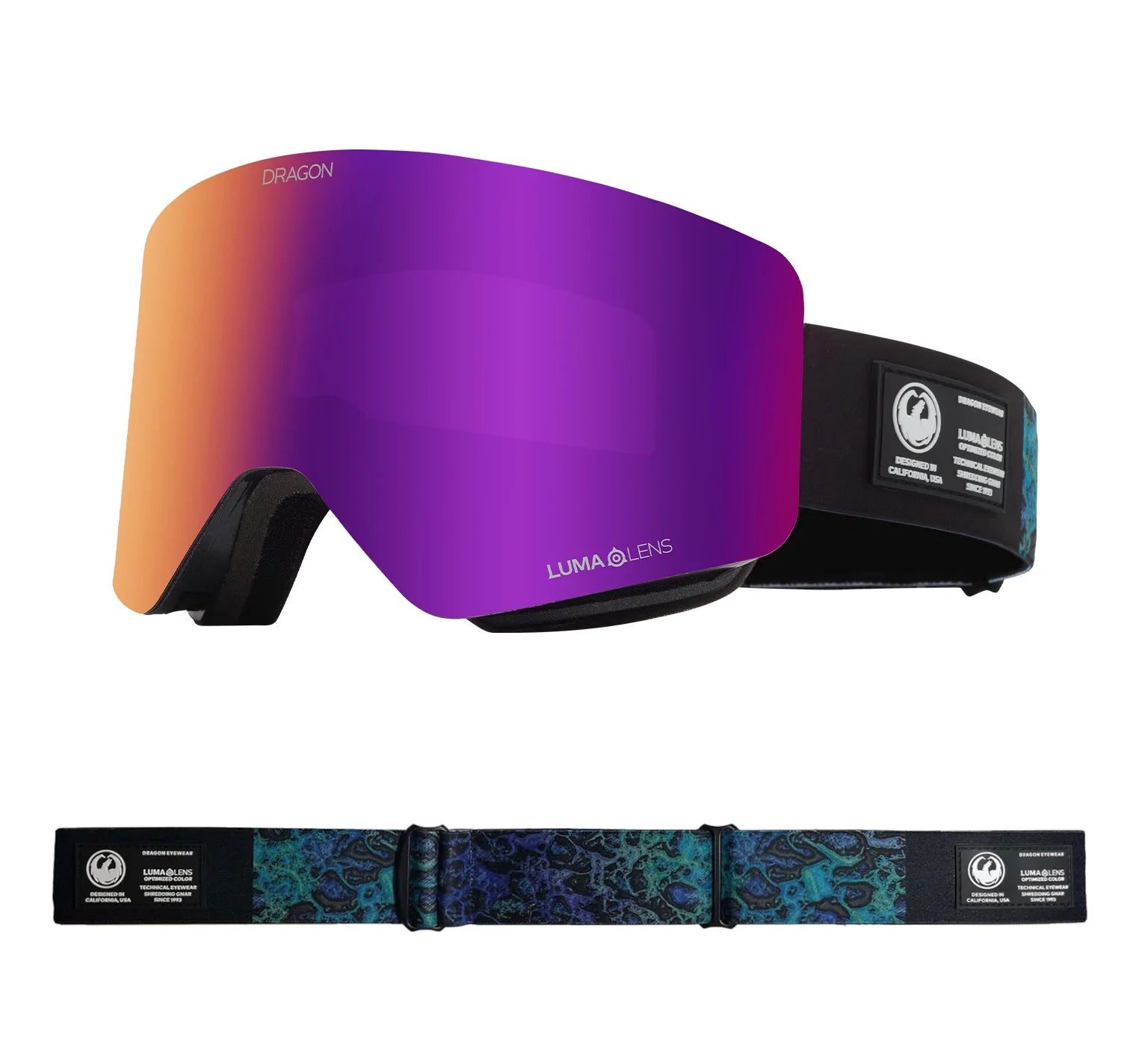 DRAGON R1 OTG Black Pearl - Lumalens Purple Ion + Lumalens Amber Snow Goggle Snow Goggles Dragon 