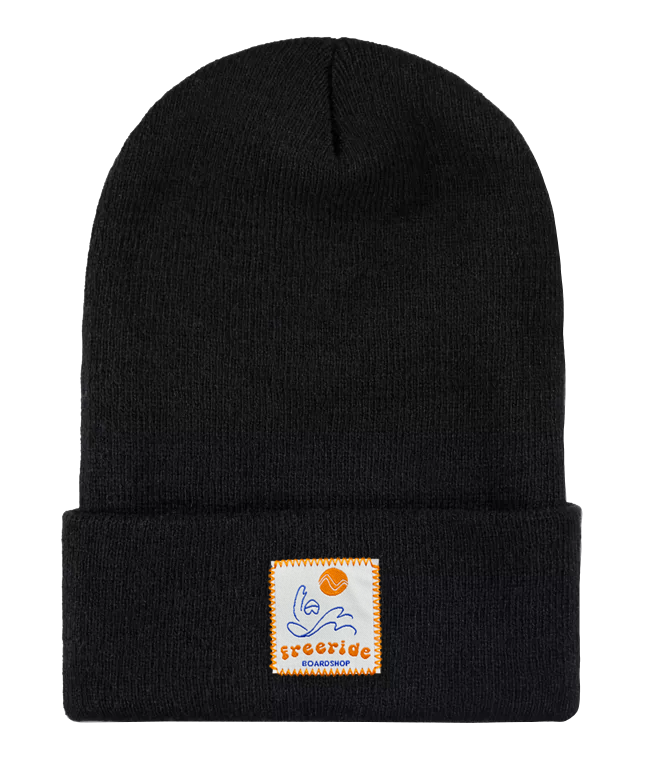 Freeride Pow Slash Rouster Knit Beanie Black Freeride Boardshop 