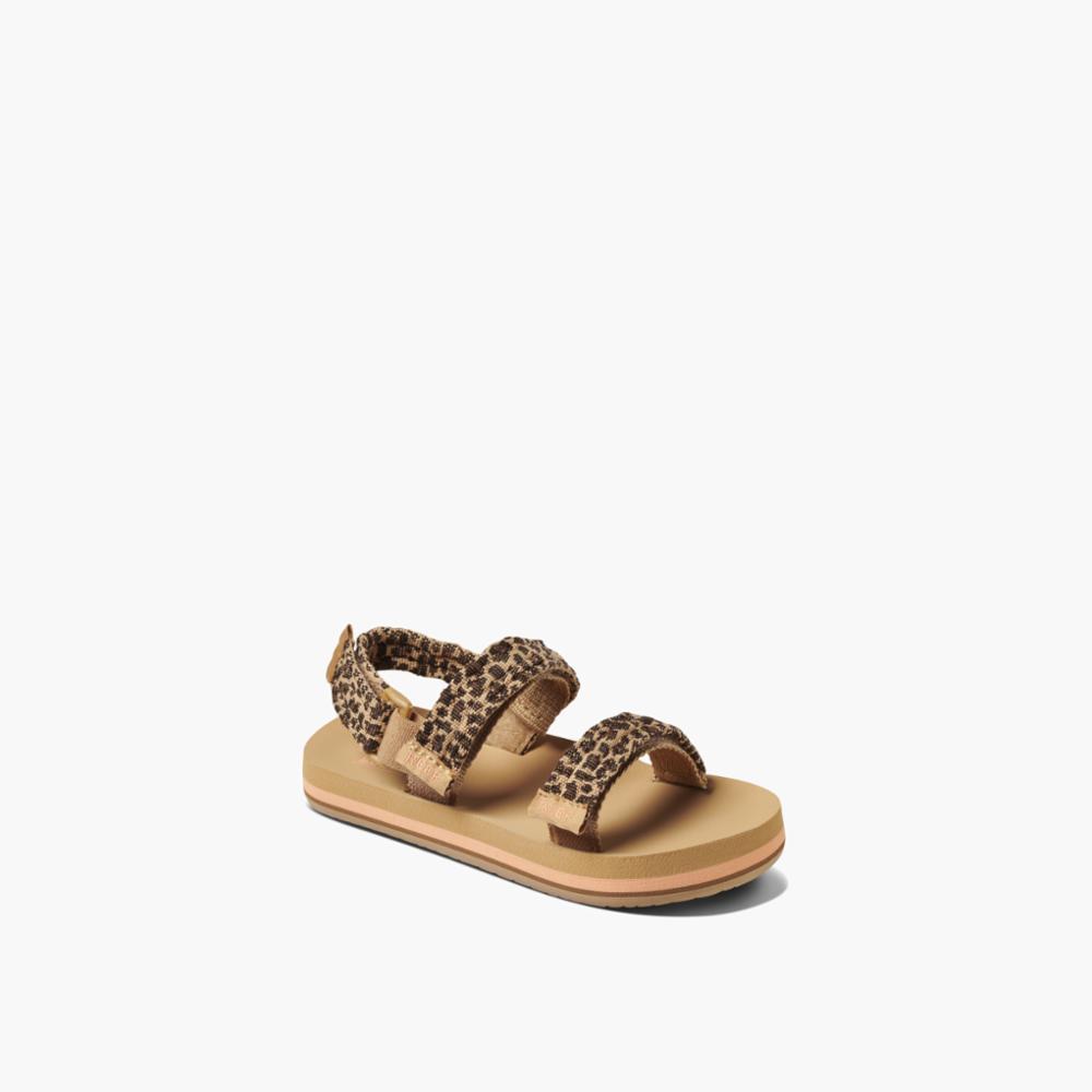 REEF Little Ahi Convertible Sandals Girls Leopard Youth Sandals Reef 3/4 