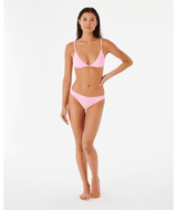 RIP CURL Women's Premium Surf Cheeky Coverage Bikini Bottom Light Pink Women's Bikini Bottoms Rip Curl 