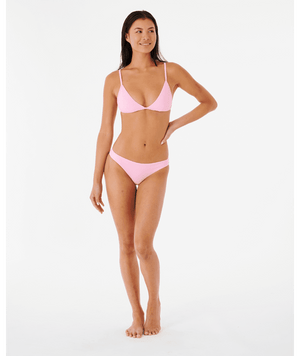 RIP CURL Women's Premium Surf Banded Fixed Tri Bikini Top Light Pink Women's Bikini Tops Rip Curl 