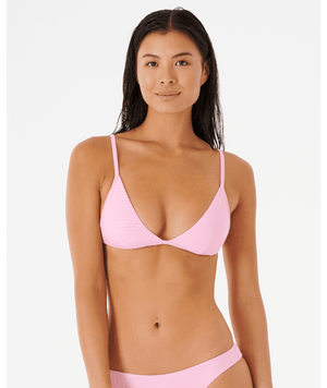 RIP CURL Women's Premium Surf Banded Fixed Tri Bikini Top Light Pink Women's Bikini Tops Rip Curl 