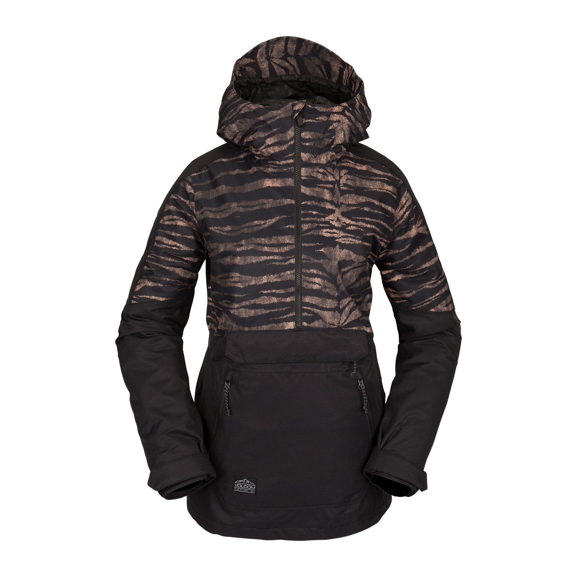 VOLCOM Women's Mirror Pullover Snowboard Jacket Tiger Print 2023 Women's Snow Jackets Volcom 