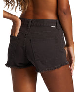 BILLABONG Women's Drift Away Frayed Denim Shorts Black Pebble Women's Shorts Billabong 