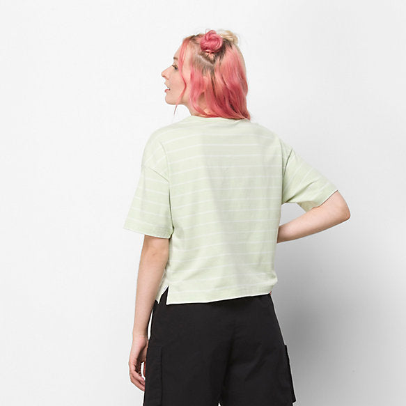 VANS Time Off Stripe Top Women's Celadon Green Women's T-Shirts vans 