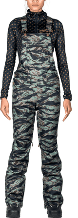 L1 Loretta Bib Overall Snowboard Pants Women's Tiger Camo 2021 WOMENS OUTERWEAR - Women's Snowboard Pants L1 
