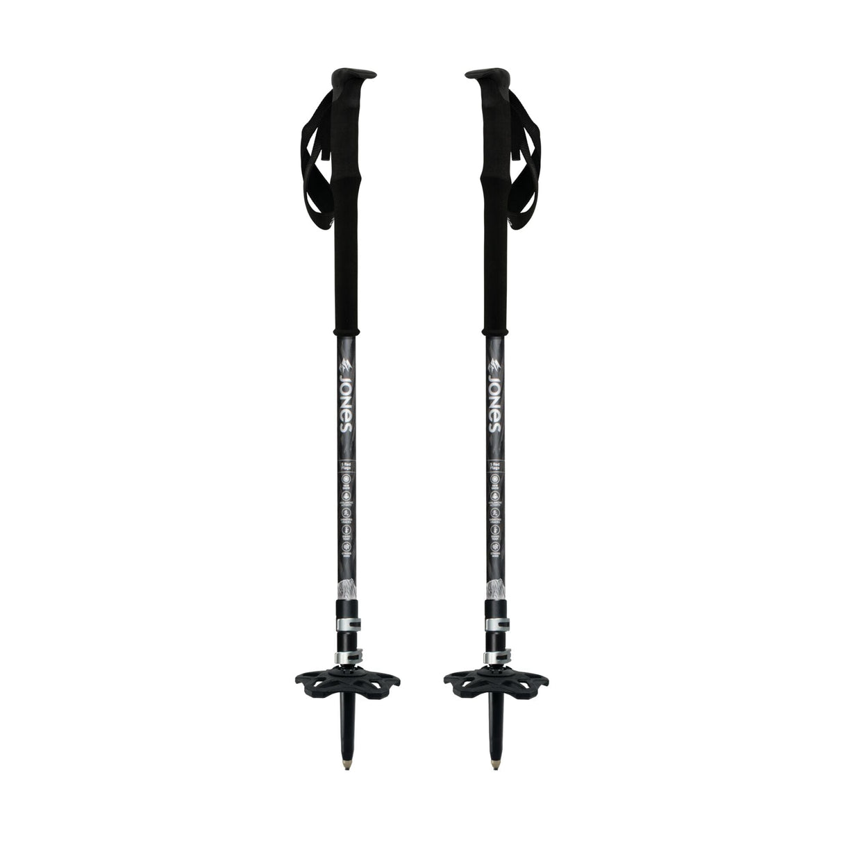 Jones Talon PRO Splitboard Poles Black Backcountry Poles Jones Snowboards 