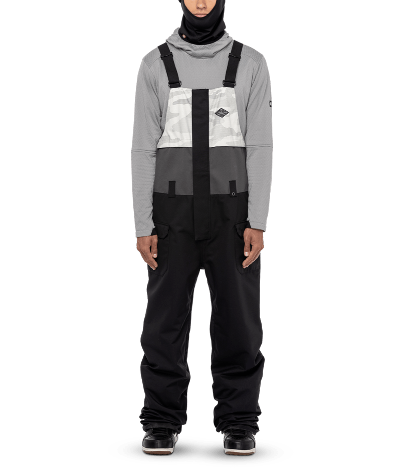 686 Frontier Shell Bib Snowboard Pants Black Colorblock Men's Snow Bib Pants 686 