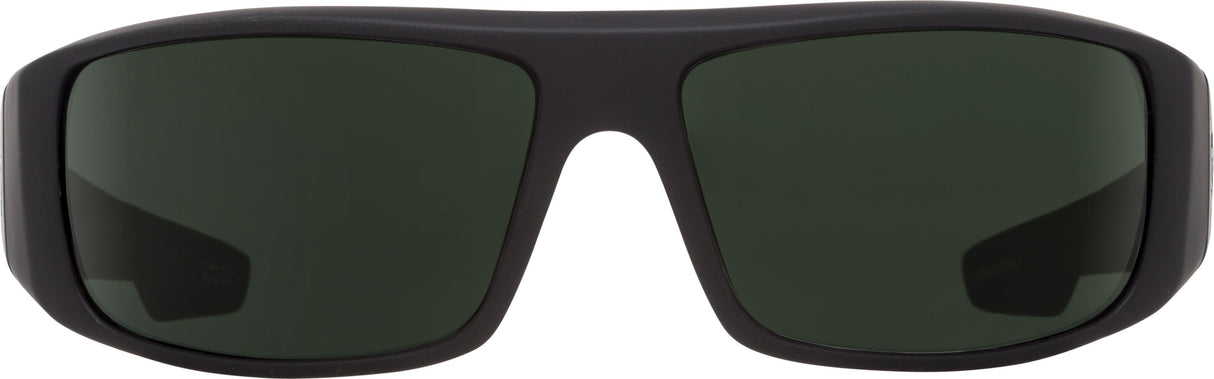 SPY Logan Soft Matte Black - Happy Grey Green Sunglasses SUNGLASSES - Spy Sunglasses Spy 