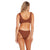 VOLCOM Women's Simply Scrunch Scoop Bikini Top Rustic Brown Women's Bikini Tops Volcom 